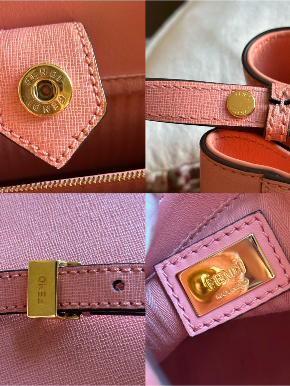 FENDI Pink Leather Petite Sac 2jours Elite Tote Bag - Picture 14 of 16